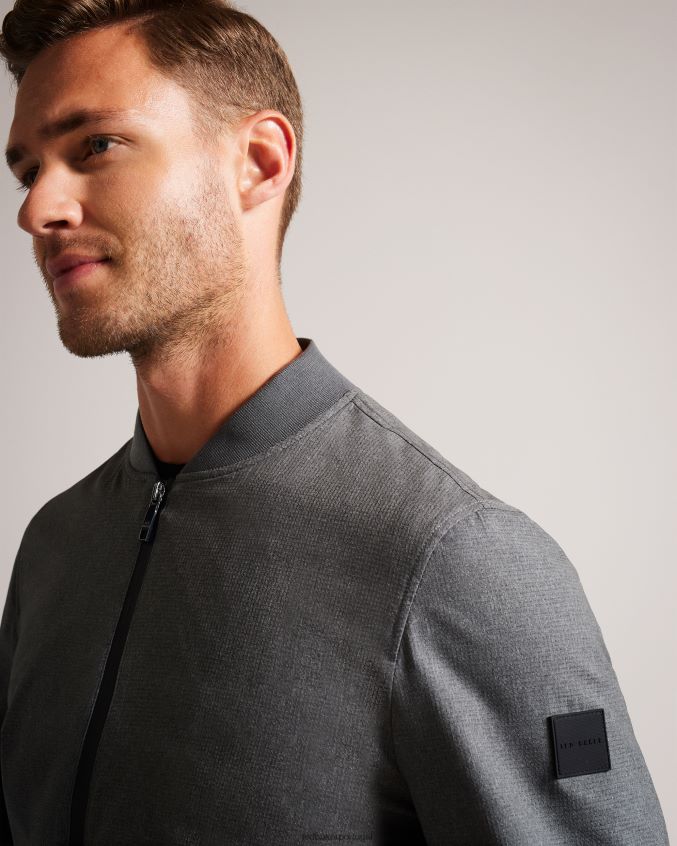 roupas Ted Baker jaqueta bomber elástica texturizada elmhrst cinza homens 8X6HDF1424