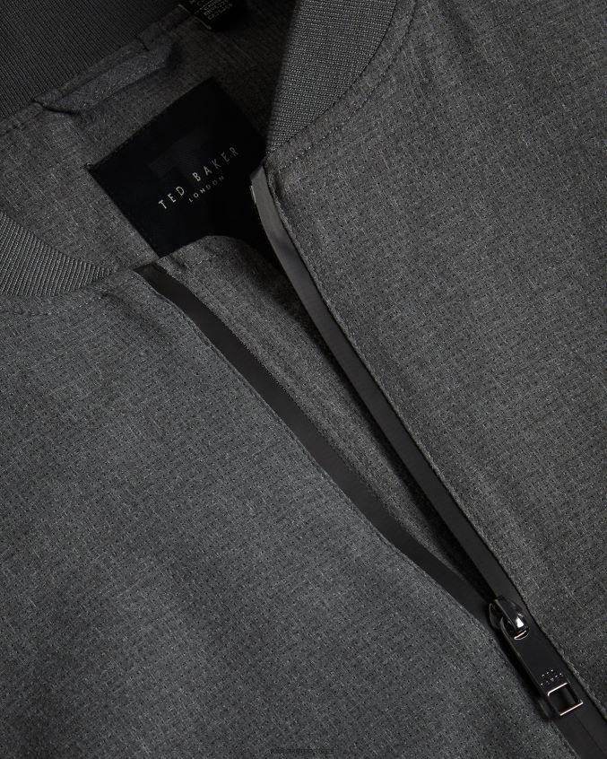 roupas Ted Baker jaqueta bomber elástica texturizada elmhrst cinza homens 8X6HDF1424