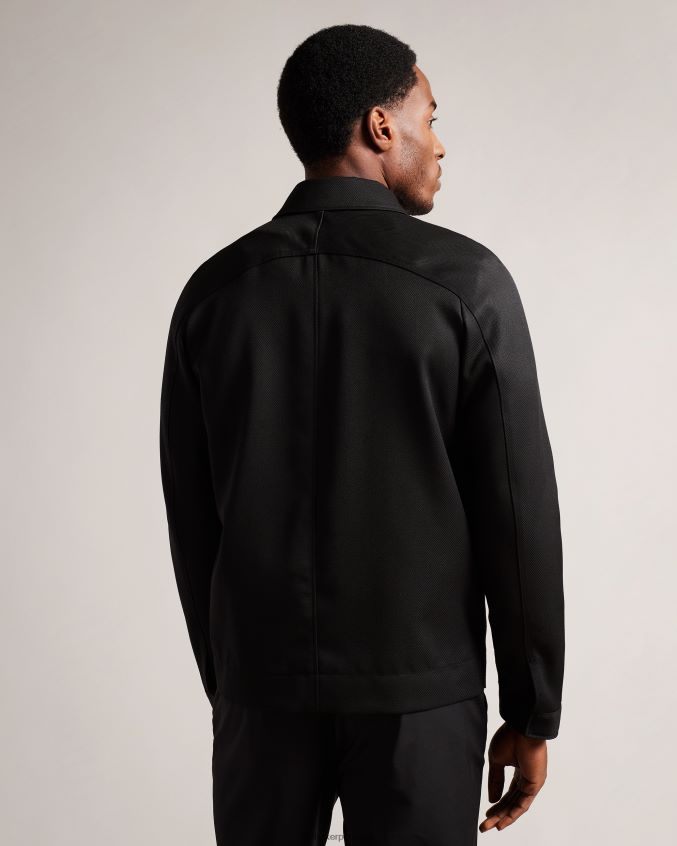 roupas Ted Baker jaqueta de lã com manga raglan filtyj preto homens 8X6HDF1212