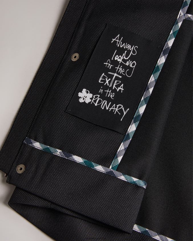 roupas Ted Baker jaqueta de lã com manga raglan filtyj preto homens 8X6HDF1212