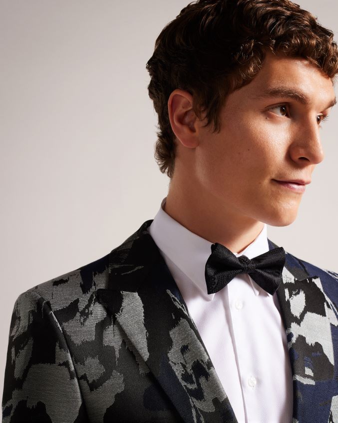 roupas Ted Baker jaqueta de noite com peito único diegan preto homens 8X6HDF1218