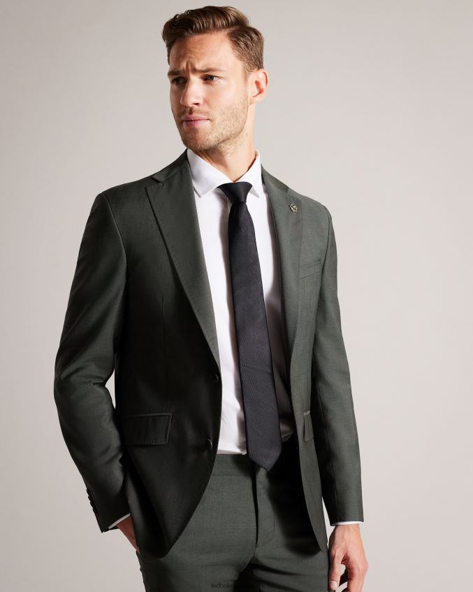 roupas Ted Baker jaqueta de pele de tubarão de lã pura richanj cáqui homens 8X6HDF1355