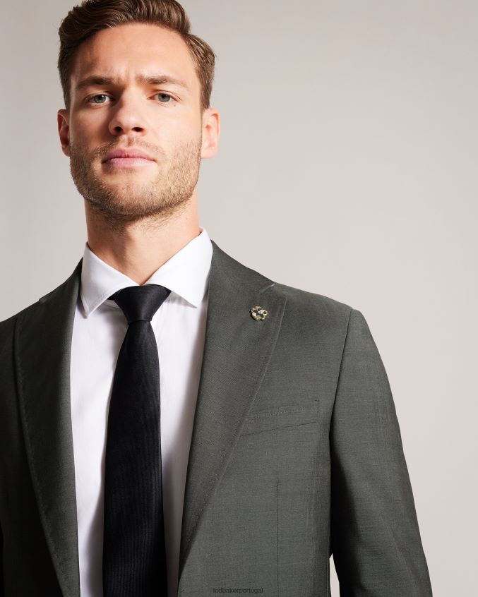 roupas Ted Baker jaqueta de pele de tubarão de lã pura richanj cáqui homens 8X6HDF1355