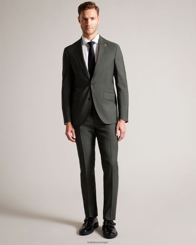 roupas Ted Baker jaqueta de pele de tubarão de lã pura richanj cáqui homens 8X6HDF1355