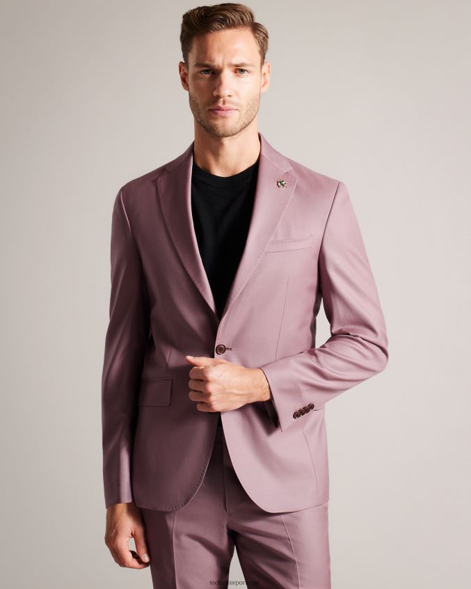roupas Ted Baker jaqueta de terno de lã pura ignacej rosa homens 8X6HDF1440