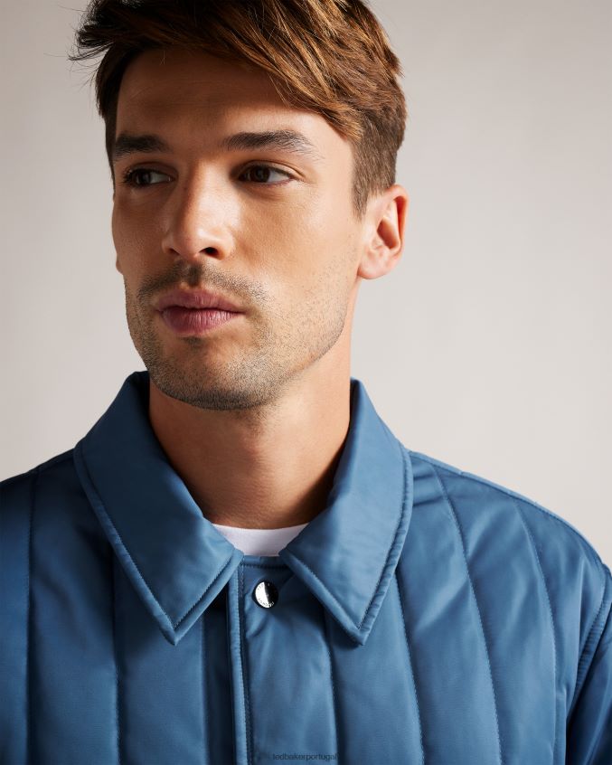 roupas Ted Baker jaqueta de trabalho acolchoada skelton azul médio homens 8X6HDF1290