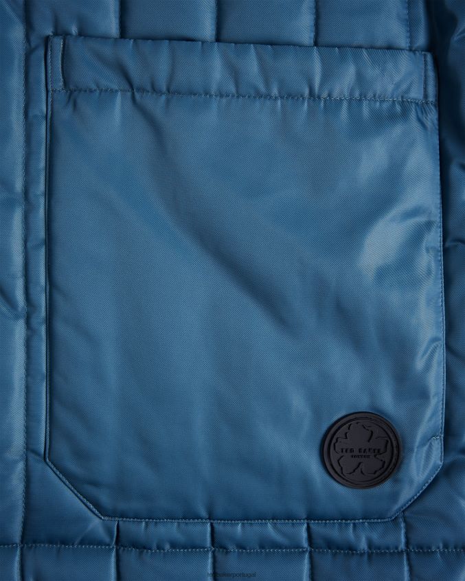 roupas Ted Baker jaqueta de trabalho acolchoada skelton azul médio homens 8X6HDF1290