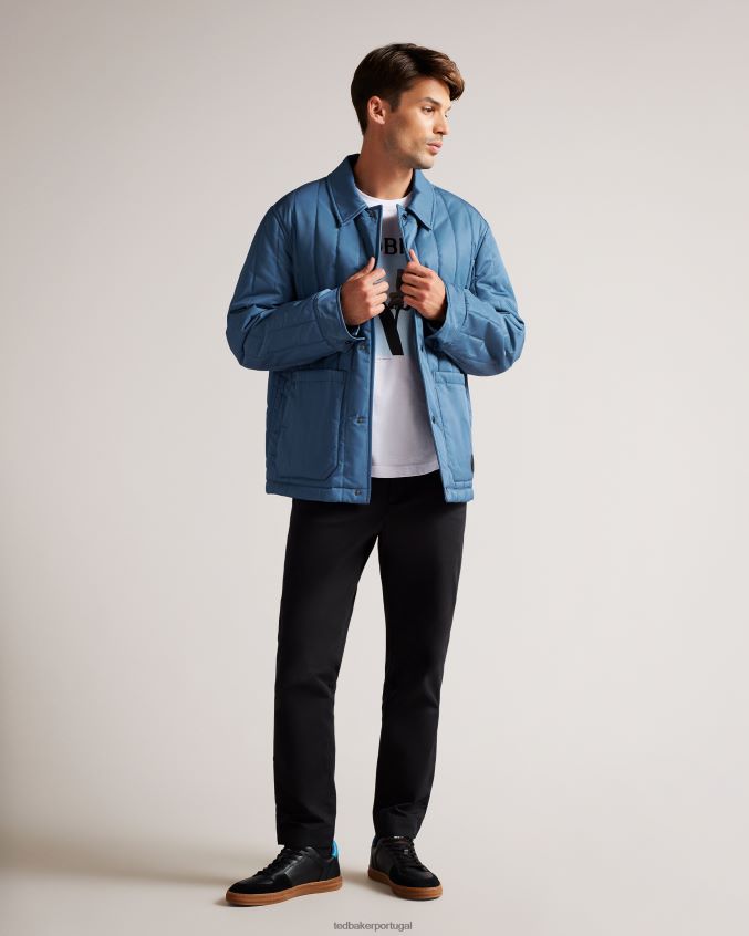 roupas Ted Baker jaqueta de trabalho acolchoada skelton azul médio homens 8X6HDF1290