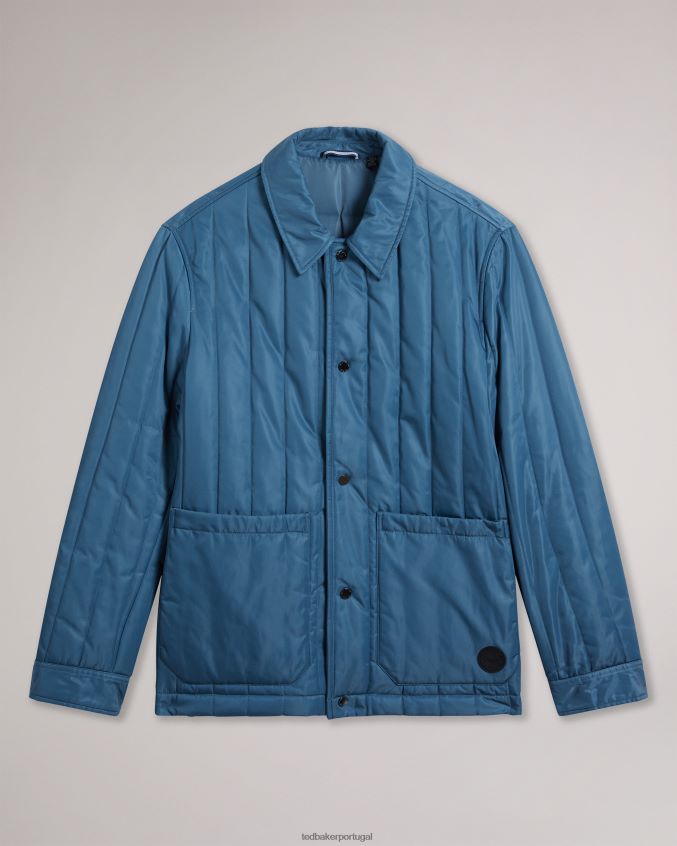 roupas Ted Baker jaqueta de trabalho acolchoada skelton azul médio homens 8X6HDF1290