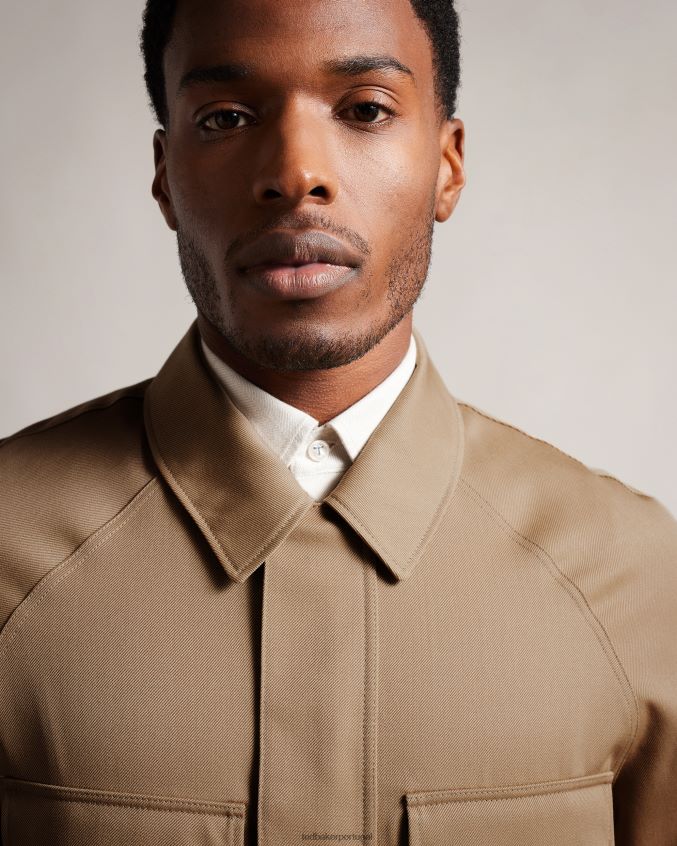 roupas Ted Baker jaqueta finnj manga raglan lã pura natural homens 8X6HDF1260