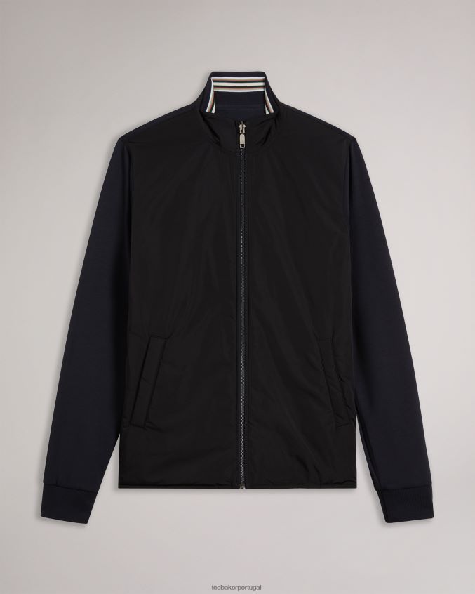 roupas Ted Baker jaqueta hemis de nylon reversível com zíper marinha homens 8X6HDF1219