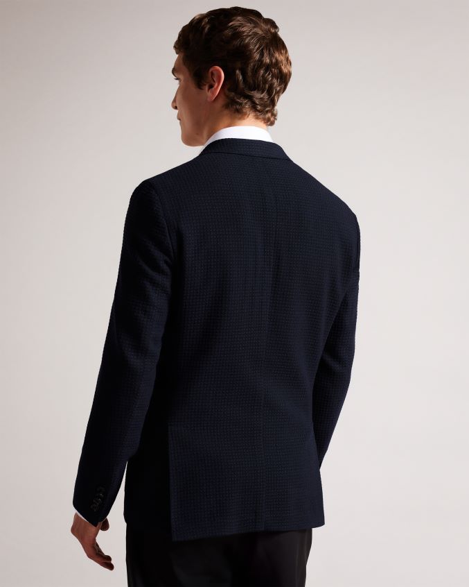 roupas Ted Baker jaqueta texturizada sem forro jvtunj marinha homens 8X6HDF1613