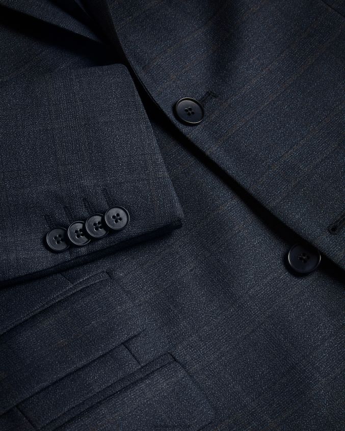 roupas Ted Baker jaqueta xadrez mistura de lã cromjs marinha homens 8X6HDF1415