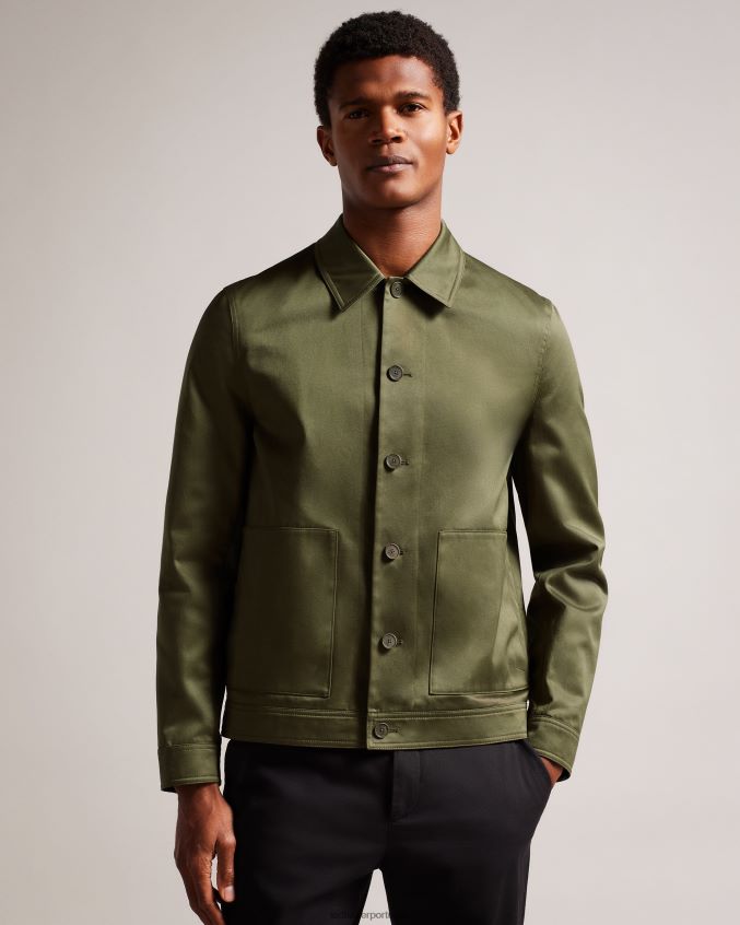 roupas Ted Baker lucianj jaqueta sarja algodão cetim verde escuro homens 8X6HDF1560