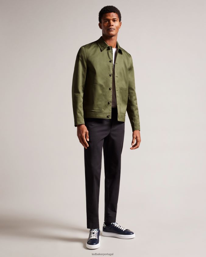 roupas Ted Baker lucianj jaqueta sarja algodão cetim verde escuro homens 8X6HDF1560