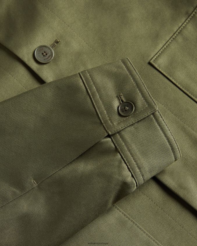 roupas Ted Baker lucianj jaqueta sarja algodão cetim verde escuro homens 8X6HDF1560