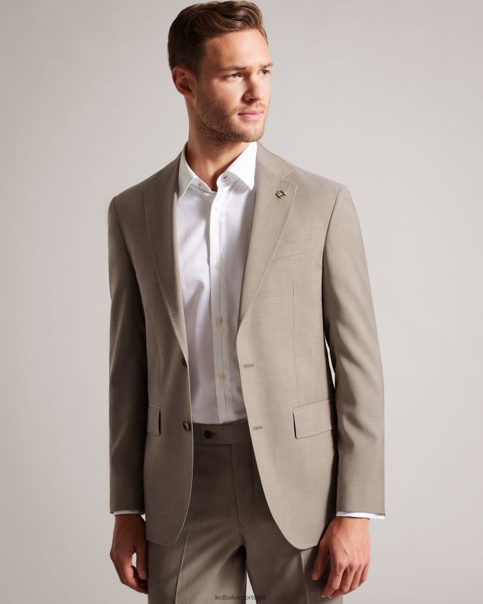 roupas Ted Baker paletó de pele de tubarão de lã pura alconaj natural homens 8X6HDF1569