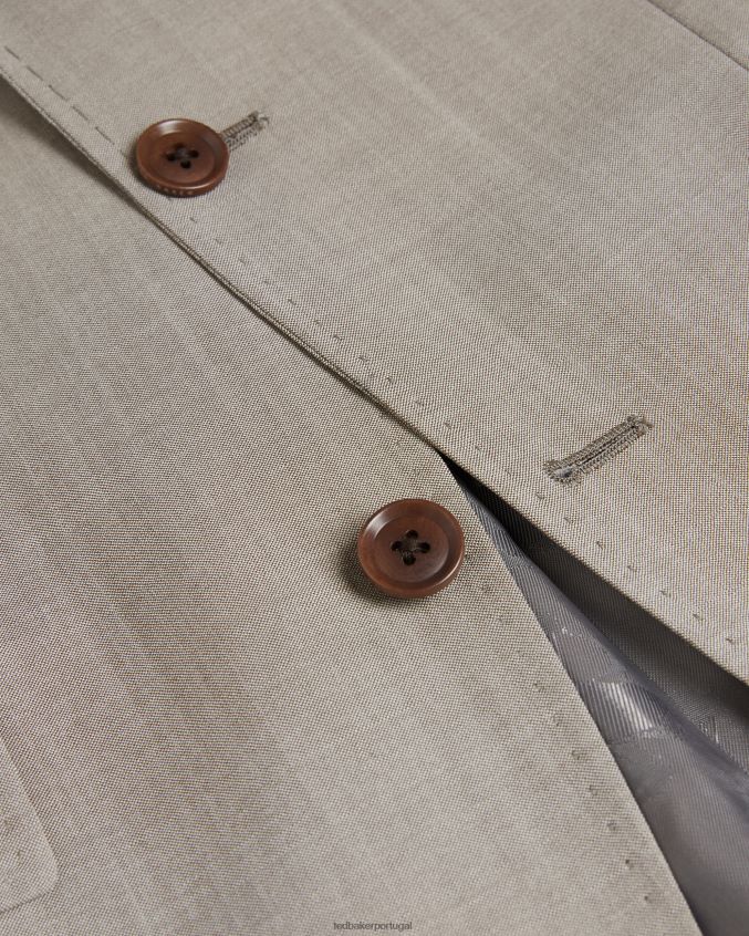 roupas Ted Baker paletó de pele de tubarão de lã pura alconaj natural homens 8X6HDF1569