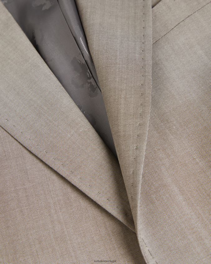 roupas Ted Baker paletó de pele de tubarão de lã pura alconaj natural homens 8X6HDF1569