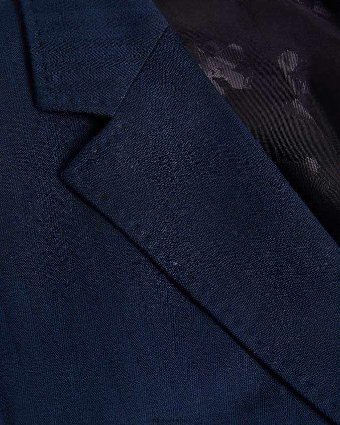 roupas Ted Baker paletó listrado de algodão e linho shakerj marinha homens 8X6HDF1230