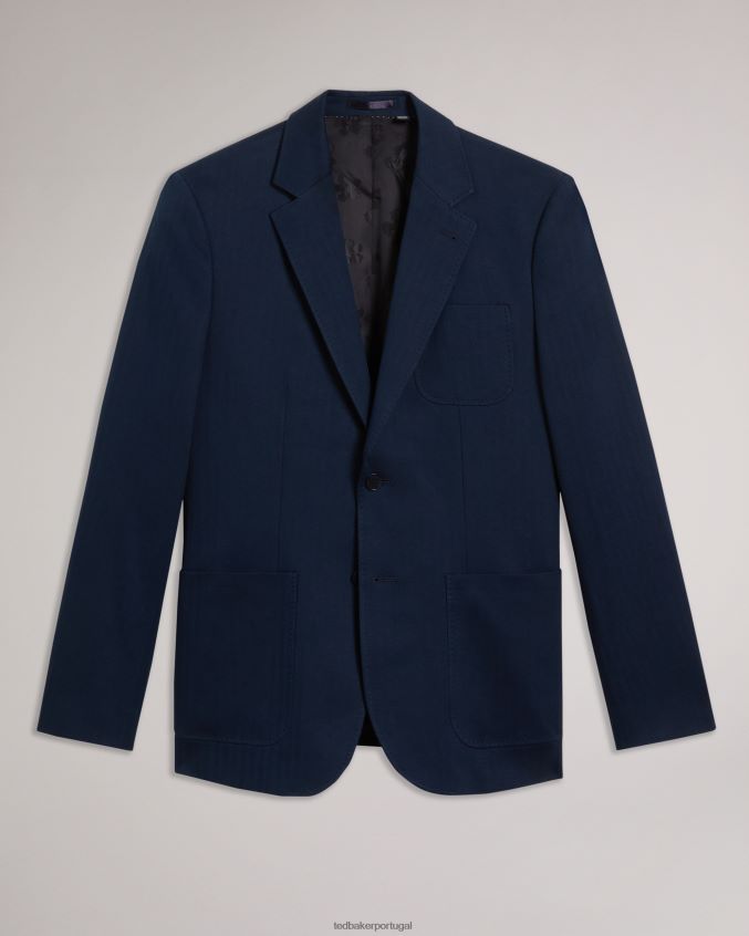 roupas Ted Baker paletó listrado de algodão e linho shakerj marinha homens 8X6HDF1230