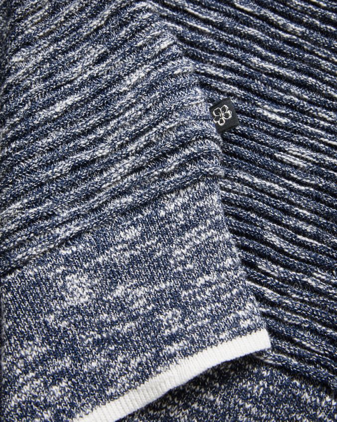 roupas Ted Baker camisa pólo marmorizada com gola aberta plantr azul escuro homens 8X6HDF1539