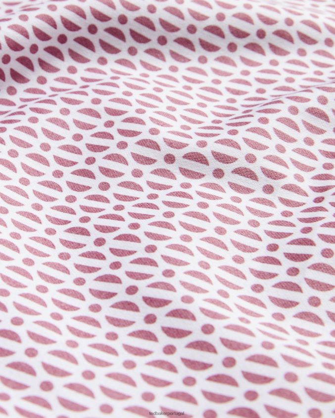 roupas Ted Baker camisa conifur manga longa com estampa geométrica circular luz rosa homens 8X6HDF1229