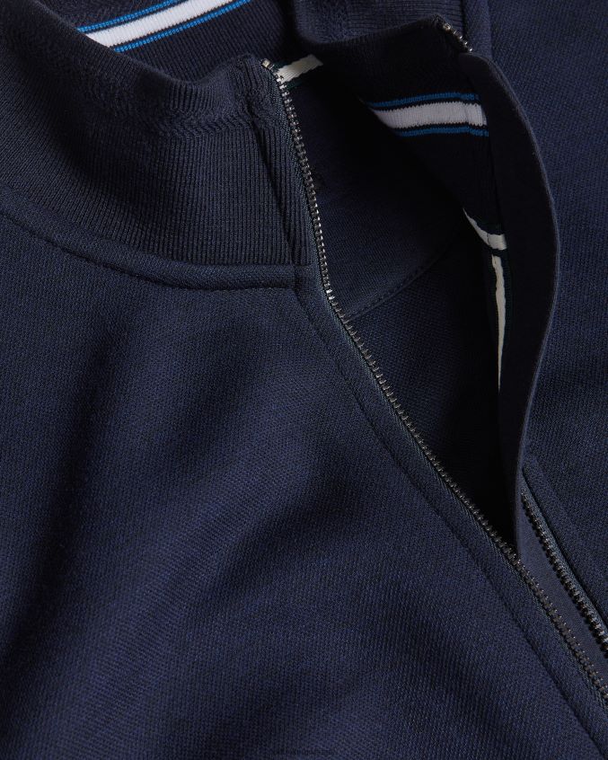 roupas Ted Baker jaqueta tymos manga longa com zíper marinha homens 8X6HDF1380