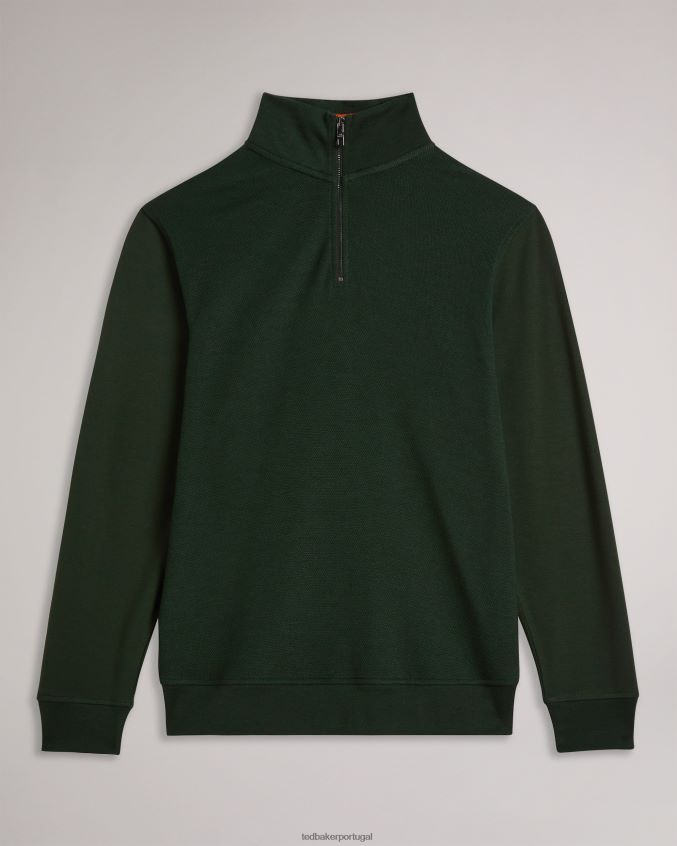 roupas Ted Baker suéter sanot manga longa com gola funil cáqui homens 8X6HDF1281