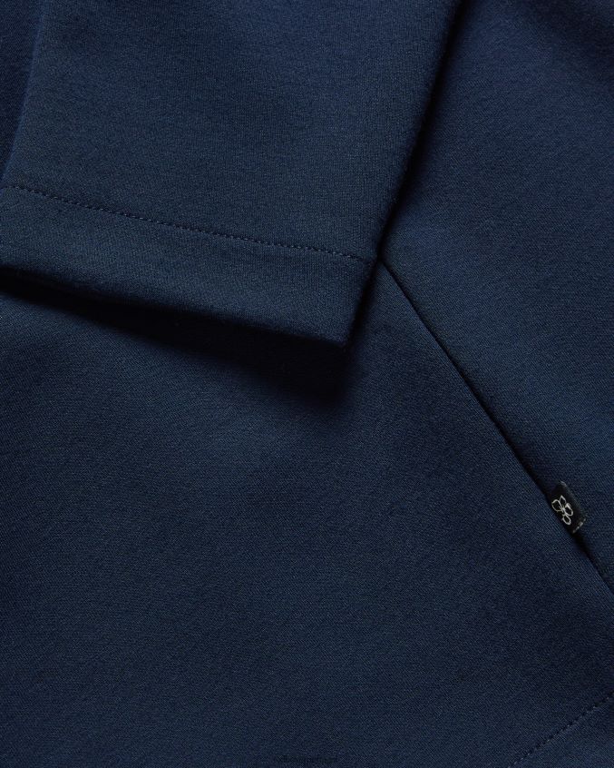 roupas Ted Baker suéter veller manga comprida slim fit com meio zíper marinha homens 8X6HDF1305