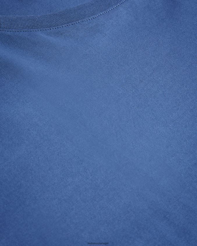 roupas Ted Baker Camiseta lisa de manga curta e ajuste regular Tywinn azul homens 8X6HDF1531