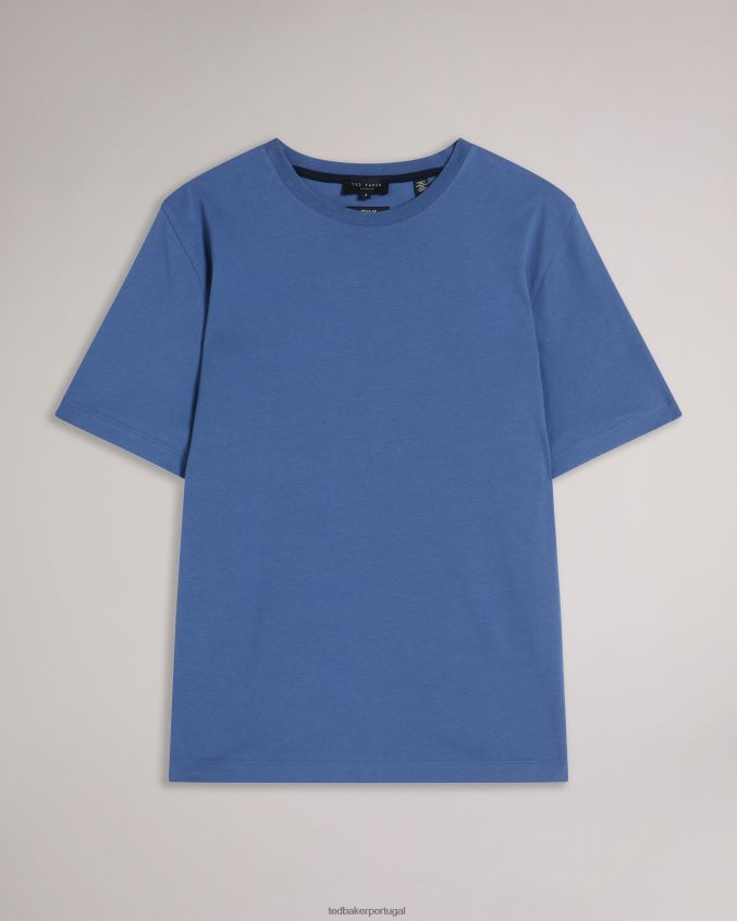 roupas Ted Baker Camiseta lisa de manga curta e ajuste regular Tywinn azul homens 8X6HDF1531