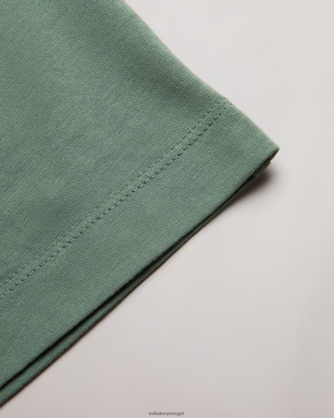 roupas Ted Baker Camiseta lisa de manga curta e ajuste regular Tywinn meio verde homens 8X6HDF1311