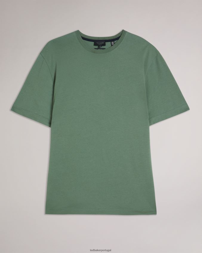 roupas Ted Baker Camiseta lisa de manga curta e ajuste regular Tywinn meio verde homens 8X6HDF1311