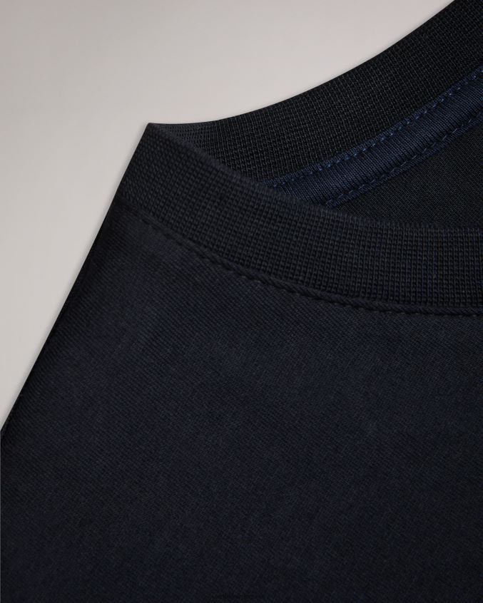 roupas Ted Baker Camiseta lisa de manga curta e ajuste regular Tywinn preto homens 8X6HDF1513