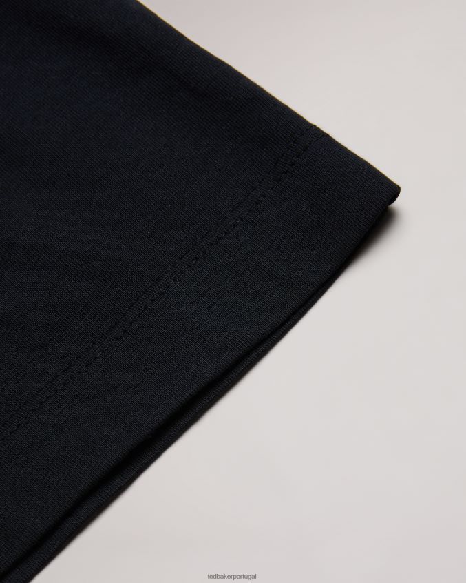 roupas Ted Baker Camiseta lisa de manga curta e ajuste regular Tywinn preto homens 8X6HDF1513