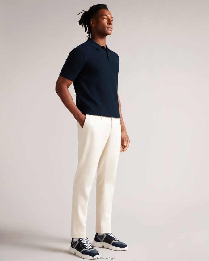roupas Ted Baker camisa pólo de malha de manga curta e ajuste regular imago marinha homens 8X6HDF1245