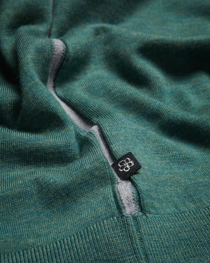 roupas Ted Baker camisa polo de lã manga curta mondsey verde homens 8X6HDF1581