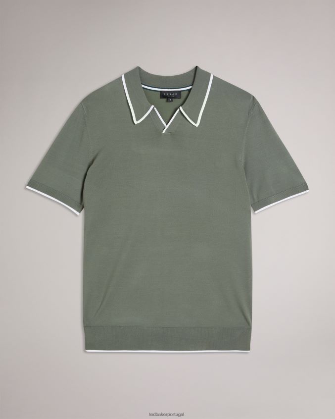 roupas Ted Baker camisa polo de rayon manga curta stortfo cáqui homens 8X6HDF1327
