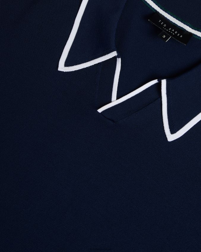 roupas Ted Baker camisa polo de rayon manga curta stortfo marinha homens 8X6HDF1373