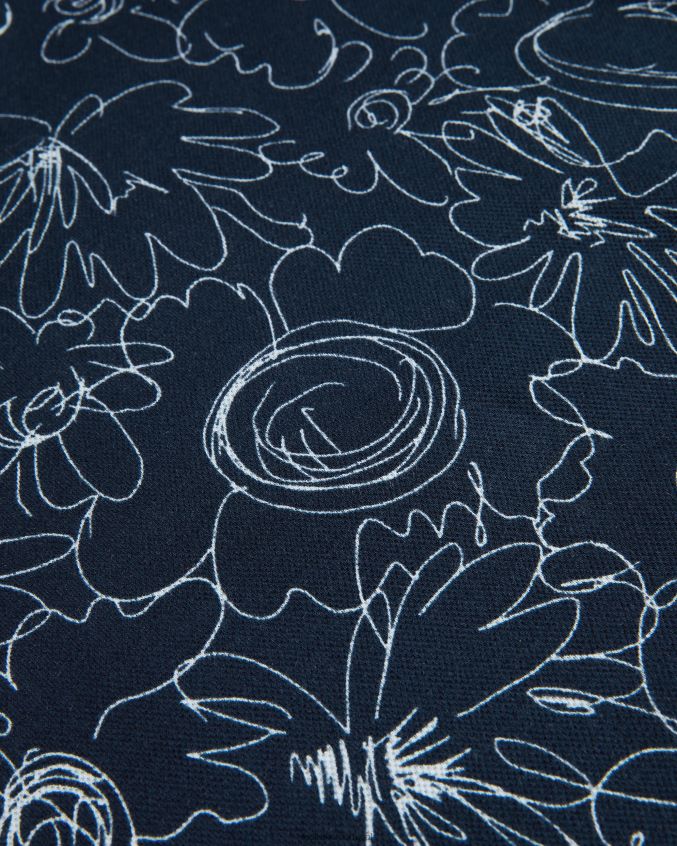 roupas Ted Baker camisa polo estampada manga curta regular fit holler azul-marinho homens 8X6HDF1217