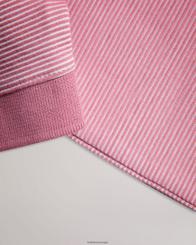 roupas Ted Baker camisa polo listrada manga curta ellerby rosa médio homens 8X6HDF1413