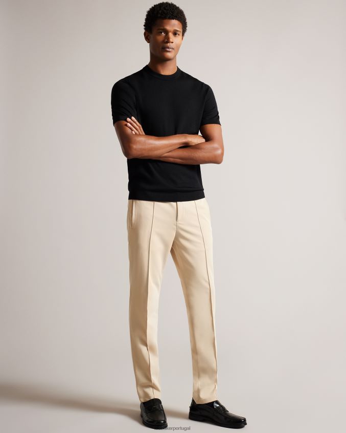 roupas Ted Baker camiseta de tricô manga curta senti preto homens 8X6HDF1468