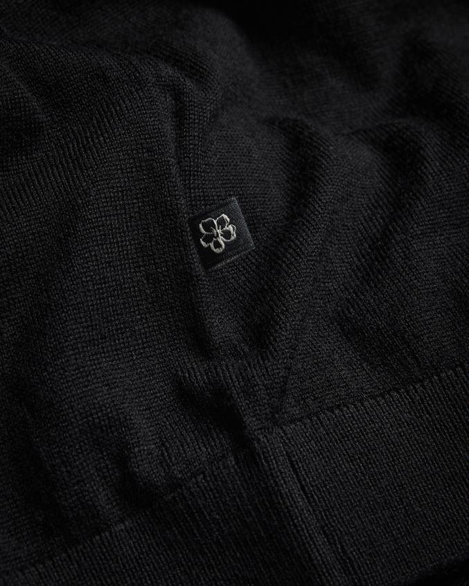 roupas Ted Baker camiseta de tricô manga curta senti preto homens 8X6HDF1468