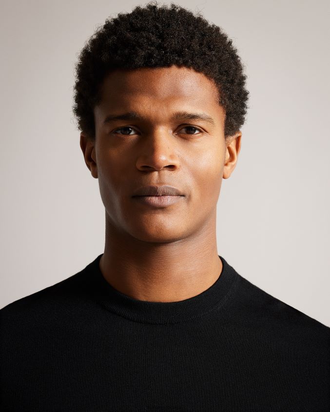 roupas Ted Baker camiseta de tricô manga curta senti preto homens 8X6HDF1468