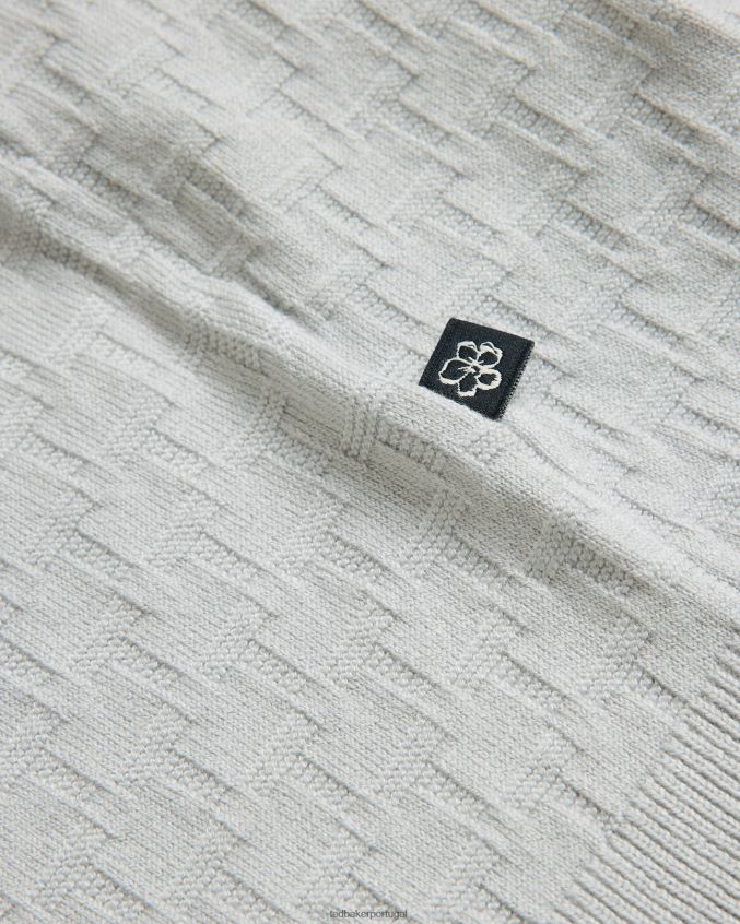 roupas Ted Baker camiseta manga curta hanam com costura cinza homens 8X6HDF1461