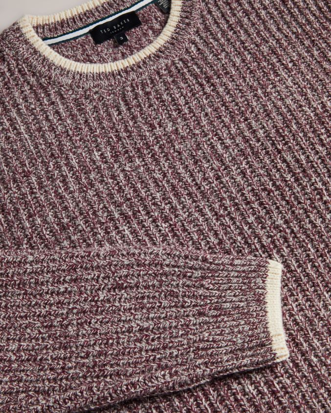 roupas Ted Baker overhal suéter de malha com ajuste regular marrom homens 8X6HDF1295