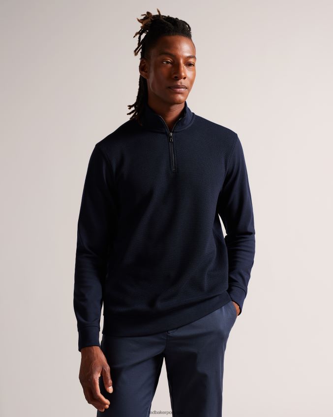 roupas Ted Baker suéter sanot manga longa com gola funil marinha homens 8X6HDF1292