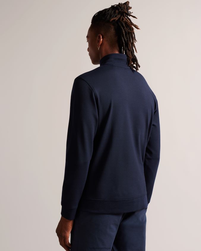 roupas Ted Baker suéter sanot manga longa com gola funil marinha homens 8X6HDF1292