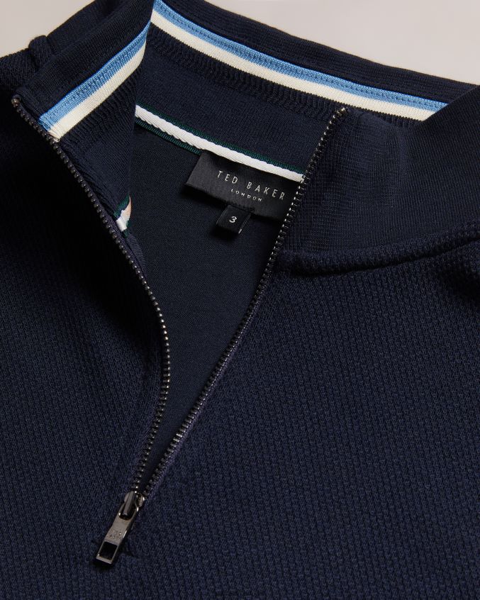 roupas Ted Baker suéter sanot manga longa com gola funil marinha homens 8X6HDF1292